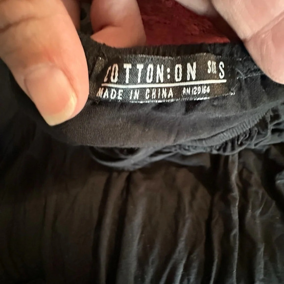 Cotton On women's small long sleeve off the shoulder black flowy blouse - Picture 2 of 3